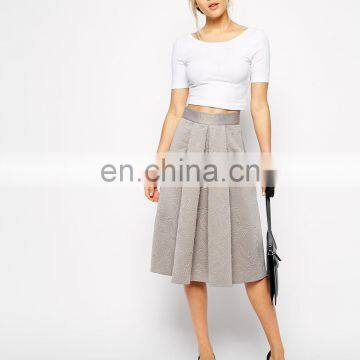 2014 Ladies Fashion Closet Full Skater Skirt in Embossed Scuba With Pockets