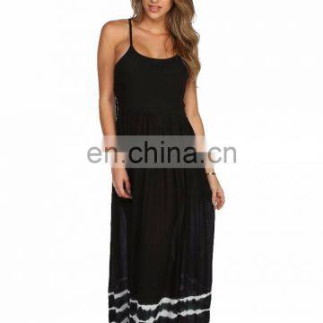 Designer Full-length Tie & Dye rayon Spaghetti Strap Dress