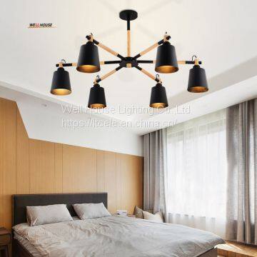 LED chandelier living room restaurant the bedroom wood minimalist modern wind industry with creative Japanese-style