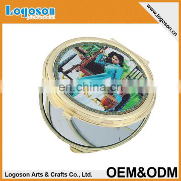 Mirror Makeup Compact Cosmetic Portable Round Pocket Souvenir Vietnam