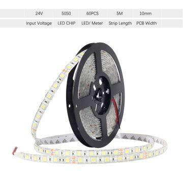 DC24V LED Strip 5050 60LEDs/m 5M/lot IP65 Waterproof LED Flexible Strip Light 5050 RGB White,warm White, LED Tape photo-2