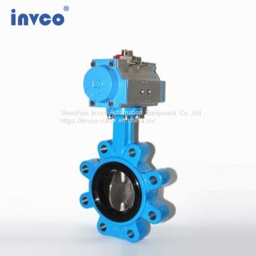 INVCO Pneumatic butterfly valve,lug type butterfly valve