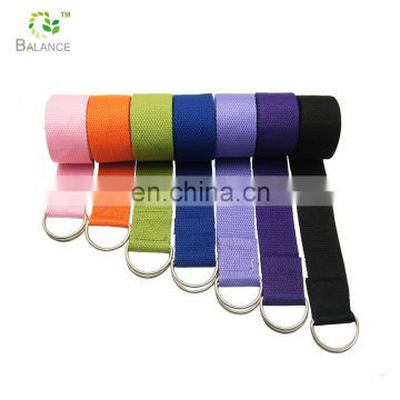 Custom solid color yoga belt yoga stretch strap with buckle