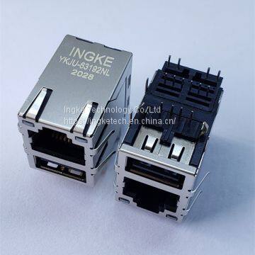 INGKE YKJU-63192NL Direct Substitute 43F-1201DYD2NL 1 Port 100 Base-T RJ45 with USB LAN transformer Through Hole