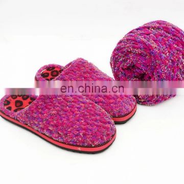 Hot sale polyester slipper fancy yarn for knitting cloth scarf gloves