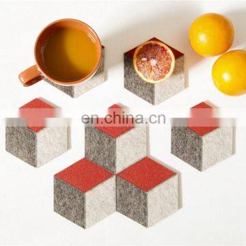 Red Color Eco Friendly Logo for Coasters Round Felt Coaster photo-4