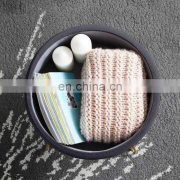 Reatai Customized Round Metal Leg Storage Ottoman Stool Modern Style Velvet Ottoman Stool