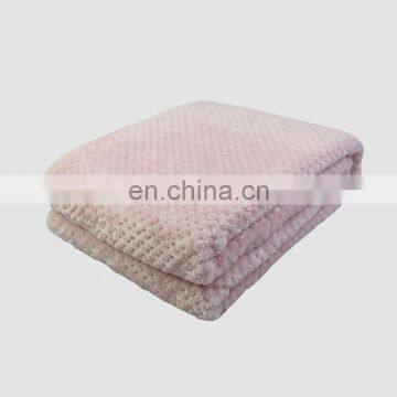 100% Polyester Super Soft Warm Embossed Plaid Plush Waffle Flannel Print Coral Fleece Throw Blanket photo-5