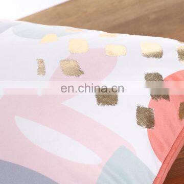 Gold Stamping Foil Metallic Printing Soft Decorative Velvet Pillow Cushion Case for Sofa photo-5