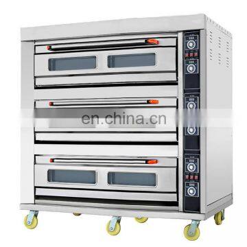 Commercial Bakery Equipment 3 Decks 9 Trays Electric Oven Snack Machines Baking Bread Bakery Oven