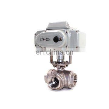 Electric Actuator Flange and Thread Stainless Steel 3 Way Motorized Ball Valve