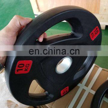 Commercial Gym Equipment Accessory LZX - 023 Rummber Covered 3 Holes Fitness Equipment Weight Plate