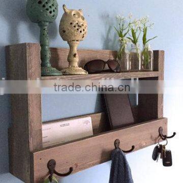 Custom Rustic Wooden Entryway Shelf, Wood Mail Organizer photo-2