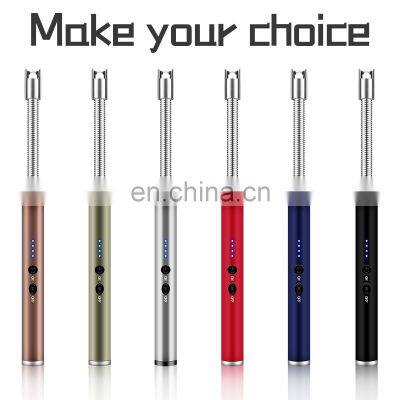 Electric Rechargeable Arc Lighter With LED Battery Display Flexible Neck USB Lighter for Candles Gas Stoves Camping Barbecue photo-2