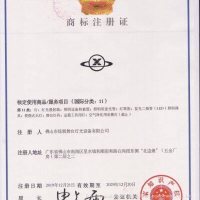 Trademark registration certificate