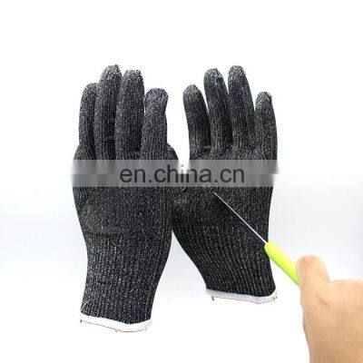 CE EN388 4543 level 5 cheap 13G HPPE cut proof safety kitchen cry anti cut resistant gloves