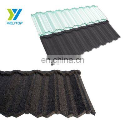 Roofing construction black stone coated metal roofing shingle in malaysia