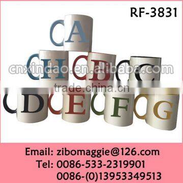 Professional Zibo Made Good Quality Wholesale Price Porcelain Letters Mug for Travel Mug