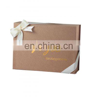 Luxury Magnetic Folding Box With Private Logo Bridesmaid Gift Packing Box for Wedding Dress Bridal Bouquet Name Custom on Box photo-2