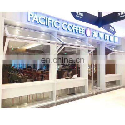 Aluminum alloy non hydraulic rod folding window snack coffee shop bar