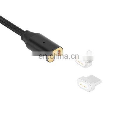 Custom Multi 3 In 1 Nylon Braided Cable Mobile Phone Fast Charger Type C To Type C Magnetic Data Cable photo-2