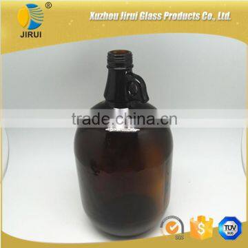 4L amber wine glass bottle with handling