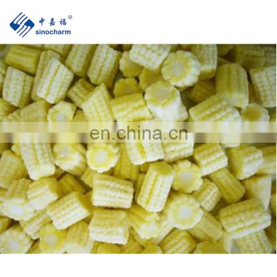 Sinocharm New Crop Complianced with European Standard High-quality IQF Frozen Cut Baby Corn