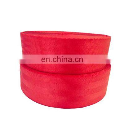 Logo Customized High Quality 47mm High Tenacity OEM Red Polyester Safety Webbing Strap Tape for Car Seat Belt