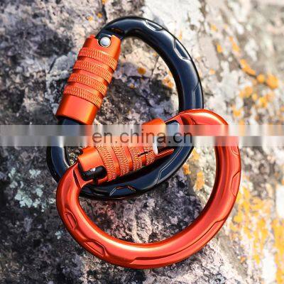 JRSGS Wholesale Carabiner Clip Customized Logo / Color Lock Custom Round Aluminium Climbing Snap Hook S7116