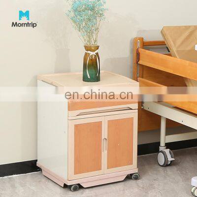 2022 New Morden Plastics Abs Body Scrollable 4 Wheels Medical Hospital Bedside Cabinet Movable Cabinet Hospital