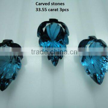 Natural London Blue topaz cabochon Loose Calibrated Briolettes Faceted cut carved cut