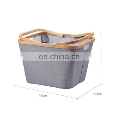 Toys chest foldable storage bins box and organizer kids dirty clothes bamboo laundry basket home storage & organization