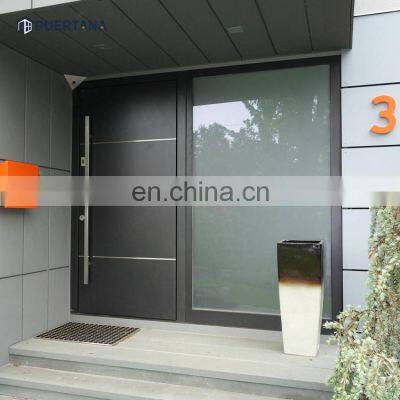 Luxury Modern Design Villa White Aluminium Pivot Exterior Front Entrance Stainless Steel Entry Security Doors For House