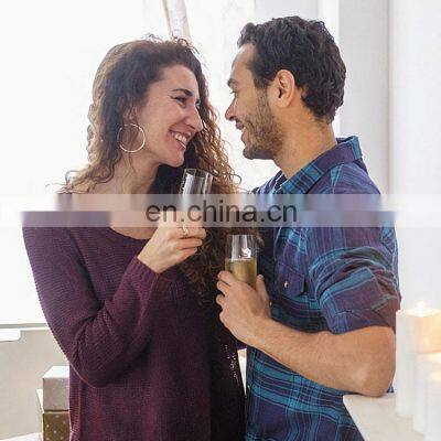 Amazing Transparent PET Logo Wine Wedding Customize Flute Stemless Plastic Glasses Champagne photo-2