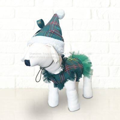 Christmas Pet Clothes/ Wholesale Pet Clothes/ Factory Pet Clothes/ Green Christmas Dog Clothes/ Dog Christmas Hat photo-2