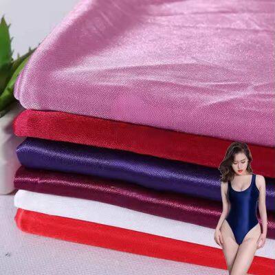 Customized 82% Nylon18% Spandex High Stretch Glossy Round High Shiny Lycra Fabric For Underwear Sleepwear
