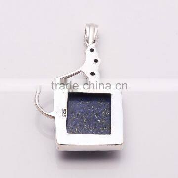 LAPIS & MULTI-STONE PENDANT 925 Sterling Silver Pendant, SILVER JEWELRY EXPORTER,SILVER JEWELRY WHOLESALE,SILVER EXPORTER photo-2