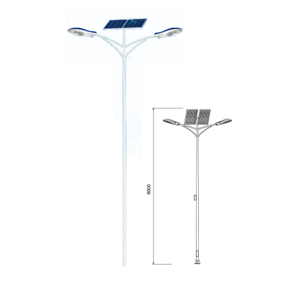 Farola callejera WD-L501 | Lámpara de carretera de aluminio | Generador híbrido eólico-solar | Módulo LED Bridglux Cree