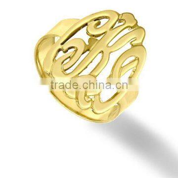 contemporary jewellery 14K gold stainless steel monogram rings for Women