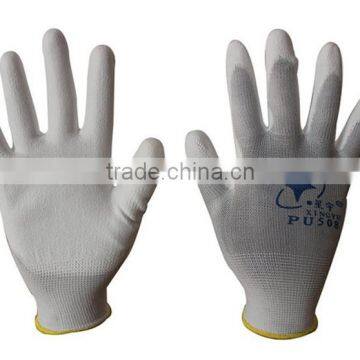 Nylon Grey pu Coated Gloves/ PU Coated Working Gloves photo-3