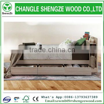 professional manufacture wood bedroom furniture bed with drawer