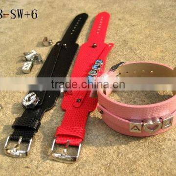 Narrow and Wide Style Ball Finish PU Leather Fashion Wrist Bands Wholesale