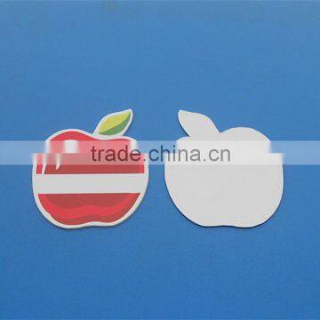 red apple shape sticker free sample custom name badge