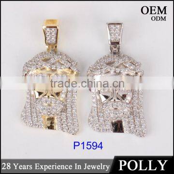 Panyu jewelry factory OEM gold tone Iced Out Jesus Piece Hip Hop jewelry