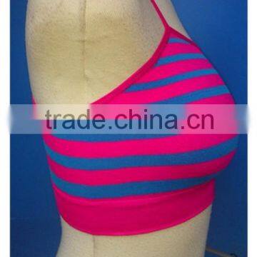 Fashion Seamless Sport Bra, Shdow Stripe Printed