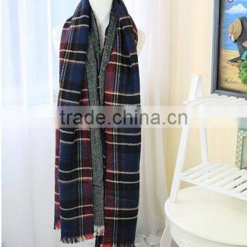 Wholesale Winter Fashion Wool Plaid Checked Ladies Pashmina Scarf photo-4