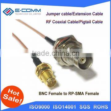 Hot sale!! BNC Female bulkhead to RP SMA female male pin pigtail cable RG178 15CM 6"