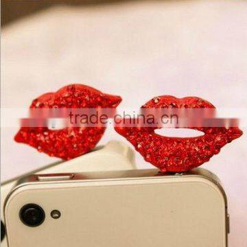 P0835 3.5mm Lip Dust Proof Earphone Plug,Phone Charm