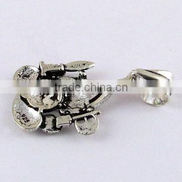 Plain Silver Oxidized Lord Ganesh Silver Pendant, 925 Silver Jewellery, Sterling Silver Jewellery photo-5