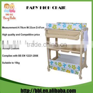 High Quality CE Certification Approved Folding Plastic Baby Changing Table with Bath